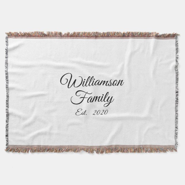 Cobertor Personalizar Sobrenome do casal, ano, número (Frente)