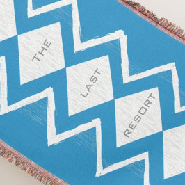 Cobertor Personalize sua casa de praia Cinza Aqua Zig Zag