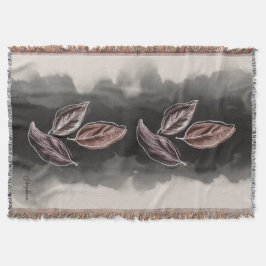 Cobertor Personalized Mid-century Modern Botanical Leaves 