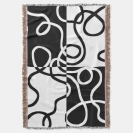 Cobertor Persuasão linear II: Abstrato preto e branco