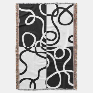 Cobertor Persuasão linear II: Abstrato preto e branco