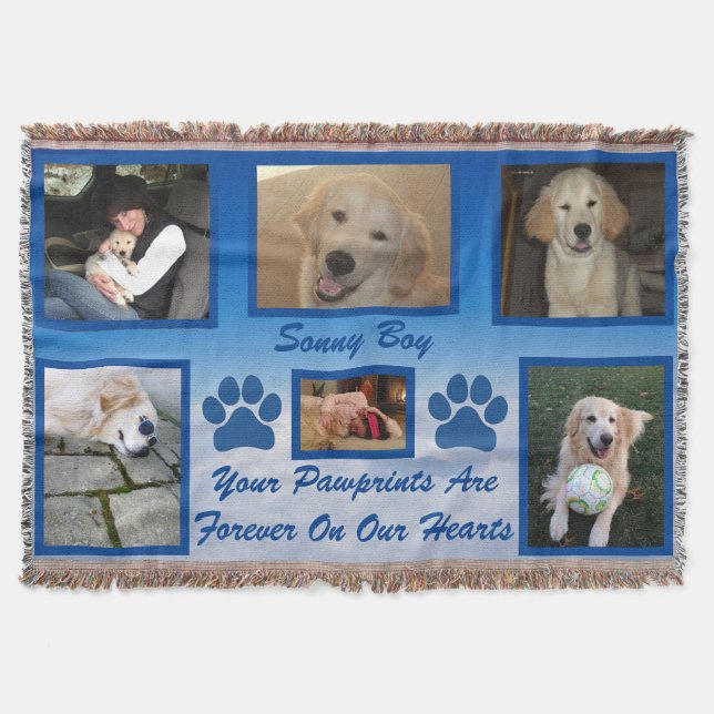 Cobertor Pet Photo Rainbow Bridge "Your Pawprint" (Frente)