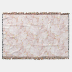 Cobertor Pétalas Florais Rosa Bege Dourado