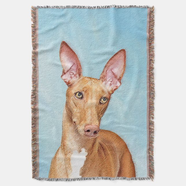Cobertor Pharaoh Hound Painting - Arte Cachorra Original (Frente Vertical)