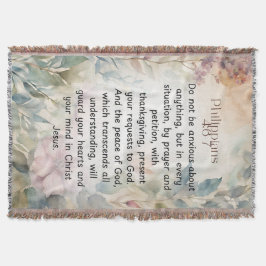 Cobertor Philippians 4:6-7 Christian Bíblia Verse Watercolo