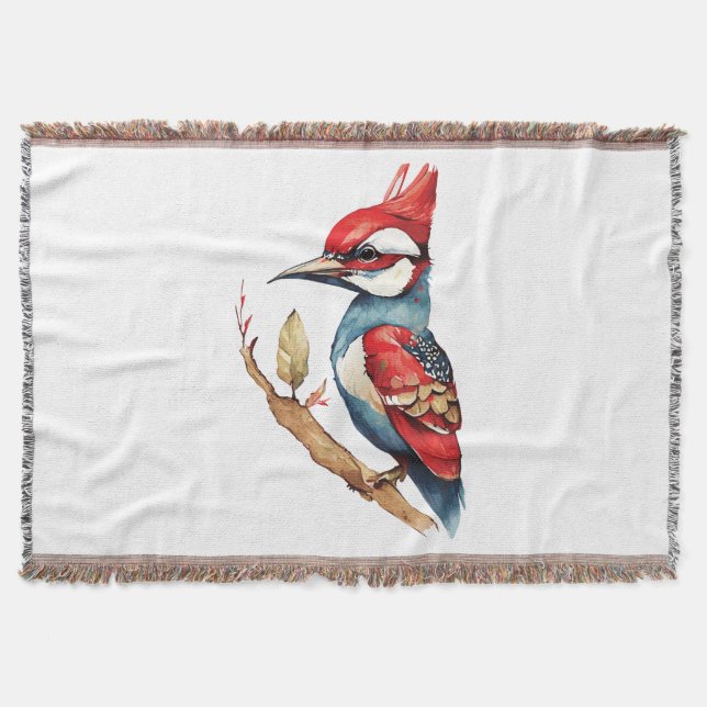 Cobertor Pica-pau vermelho e azul (Frente)