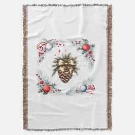 Cobertor Pine Cone Cercado Por Fio E Ornamentos