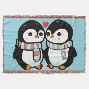 Cobertor Pinguim Amor de Inverno Personalizado