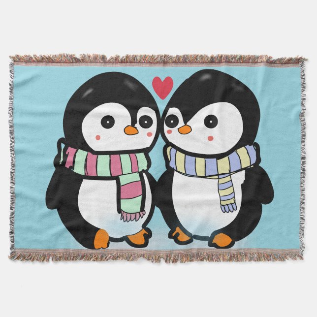 Cobertor Pinguim Amor de Inverno Personalizado (Frente)