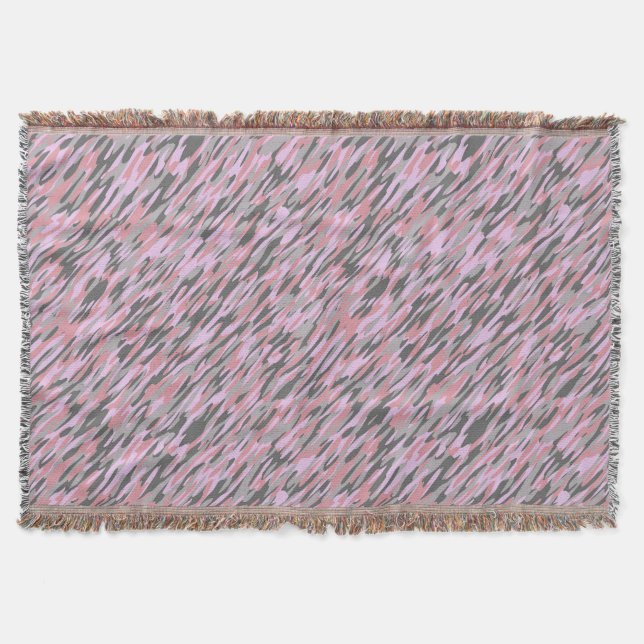 Cobertor pink and gray green camo abstract (Frente)