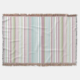 Cobertor Pink, Aqua, mint, spring rain and mauve stripes