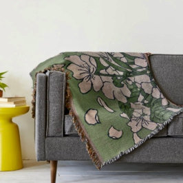 Cobertor Pink Blossom Verde  