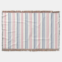 Cobertor Pink blue and white stripes