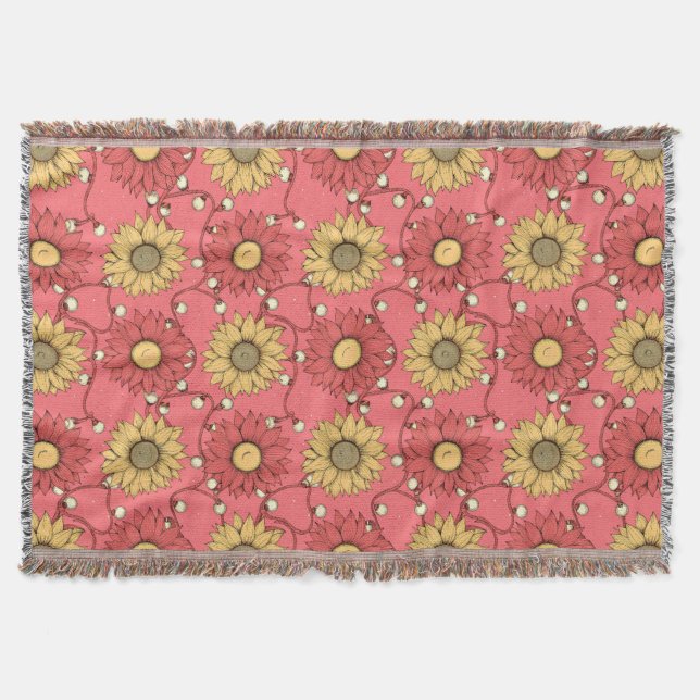 Cobertor Pink Sunflowers Christmas (Frente)