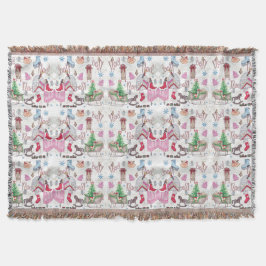 Cobertor Pintado com a mão de folhosas de Natal