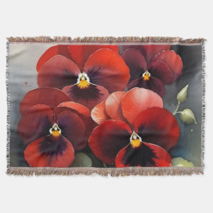 Cobertor pintura a aquarela bonito de picos vermelhos