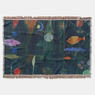 Cobertor Pintura Abstrata Magia de Peixe de Paul Klee Arte 