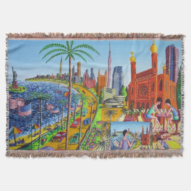 Cobertor Pintura da Cidade de Nova York (Frente)