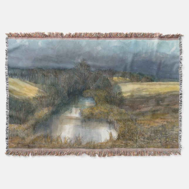 Cobertor Pintura de aquarela de outono (Frente)