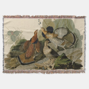 Cobertor Pintura de Audubon de trio de Grouse Ruffed
