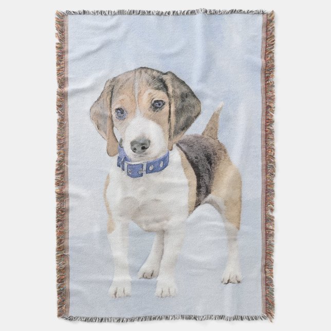 Cobertor Pintura de Beagle - Arte de Cachorro Original Boni (Frente Vertical)