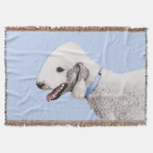 Cobertor Pintura de Bedlington Terrier - Arte de Cachorro O