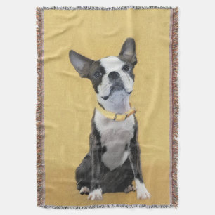 Cobertor Pintura de Boston Terrier - Arte de Cachorro Origi