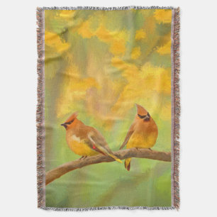 Cobertor Pintura De Cedar Waxwing - Arte De Cachorro Origin