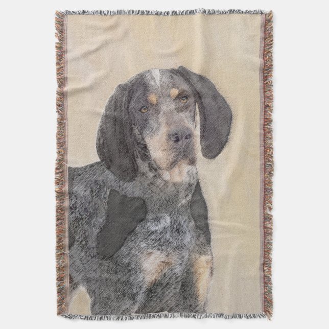 Cobertor Pintura de Connhound Bluetick - Cachorro Original  (Frente Vertical)