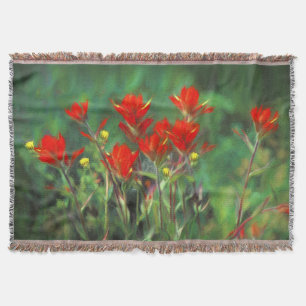 Cobertor Pintura de pincel indiano - Arte de flor original
