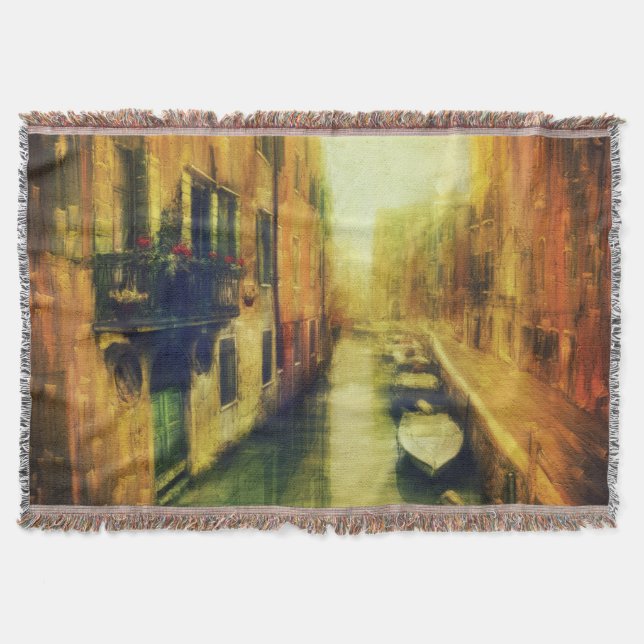 Cobertor Pintura de Varanda no Canal de Veneza (Frente)