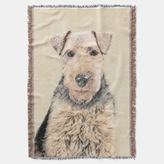 Cobertor Pintura de Welsh Terrier - Arte de Cachorro Origin (Frente Vertical)