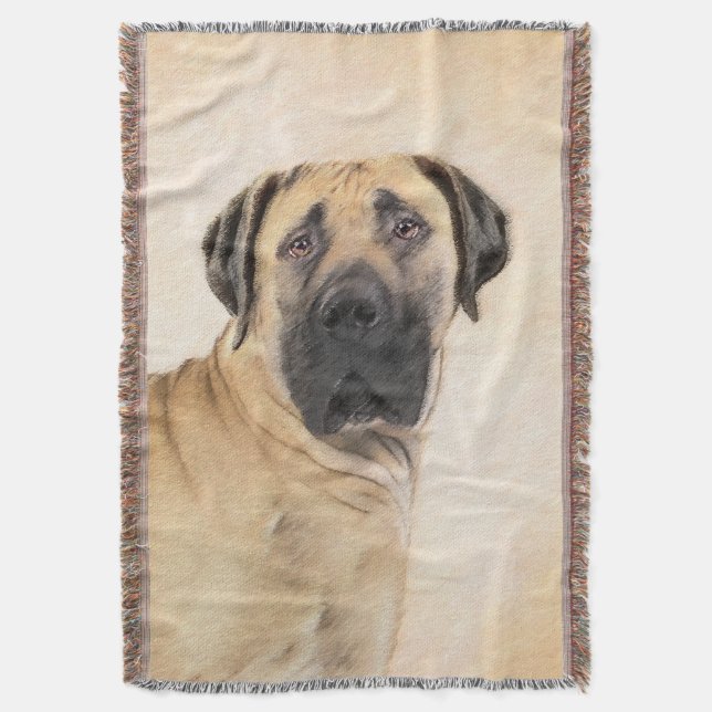 Cobertor Pintura em Boerboel - Arte Cachorra Original (Frente Vertical)