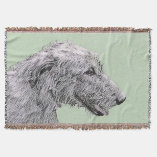 Cobertor Pintura em Wolfhound Irlandês - Arte em Cachorro O
