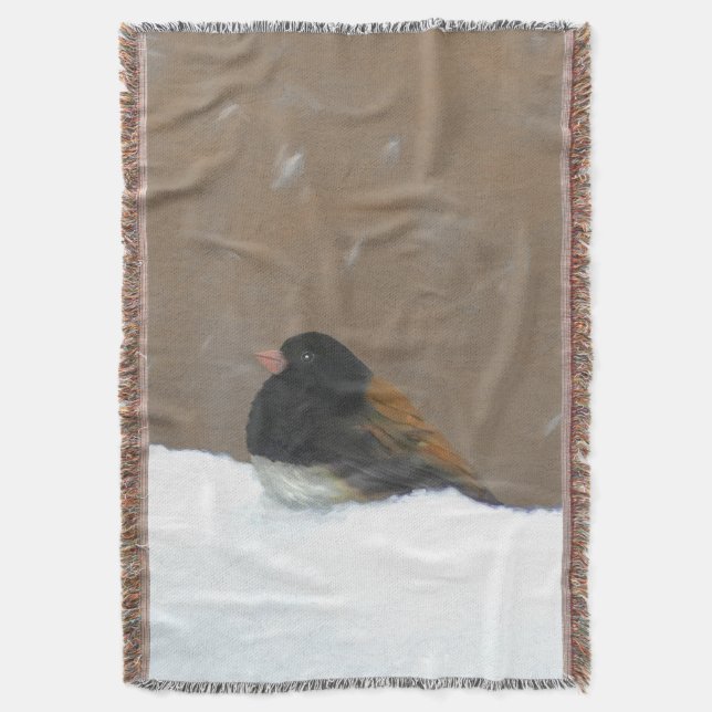 Cobertor Pintura Junco De Olhos Escuros - Arte De Pássaro O (Frente Vertical)