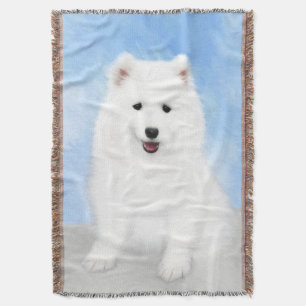 Cobertor Pintura Samoyed Puppy - Arte Cachorra Original