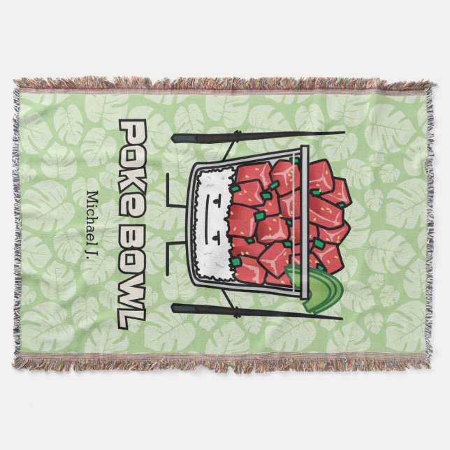 Cobertor Pique o aku dos chopsticks da salada dos peixes (Frente)