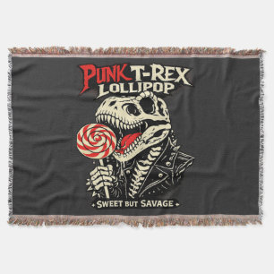 Cobertor Pirulito de T-Rex Punk - Doce, mas Selvagem