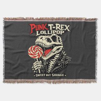Cobertor Pirulito de T-Rex Punk - Doce, mas Selvagem