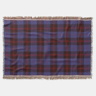Cobertor  plaid tartan navy blue red 