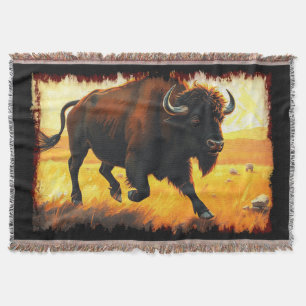 Cobertor Plains Buffalo - Trabalho de arte de Buffalo Ameri