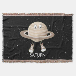 Cobertor Planeta Saturno e estrelas