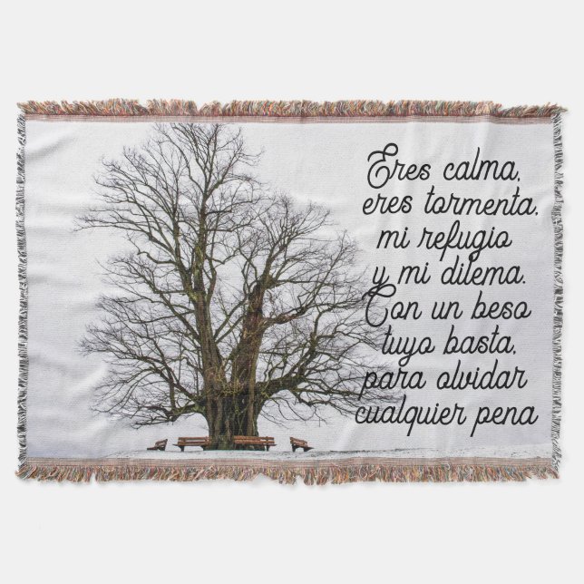 Cobertor Poema de amor em espanhol (Frente)