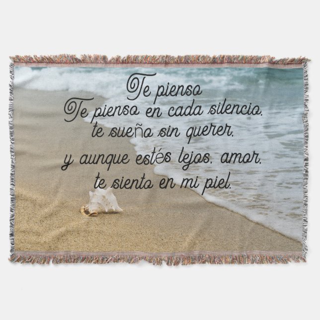 Cobertor Poema de amor em espanhol (Frente)