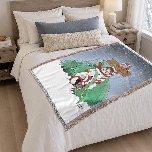 Cobertor Pólo Norte Boneco de Neve Dragão Pinguim Natal