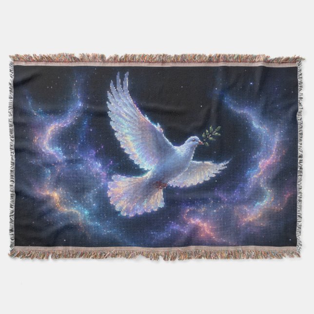 Cobertor Pomba Etérea da Paz em Luz Cósmica (Frente)