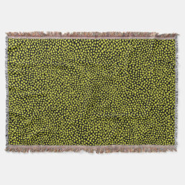 Cobertor Pontos Aleatórios - Amarelo de Banana em Preto