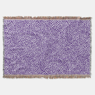 Cobertor Pontos Aleatórios - Branco em Roxo Profundo