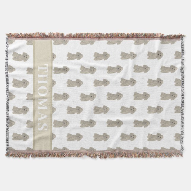 Cobertor Poodle Personalizado (Cinza Prata)  (Frente)