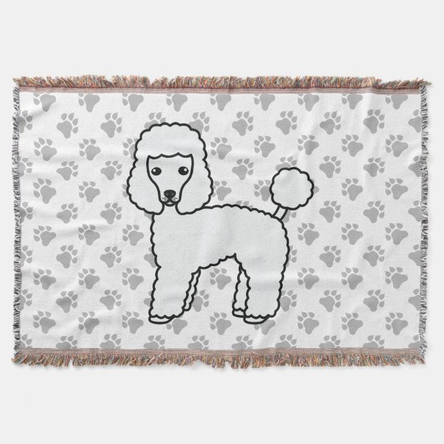 Cobertor Poodle Toy Branco Cachorro de Desenho Animado Fofo (Frente)